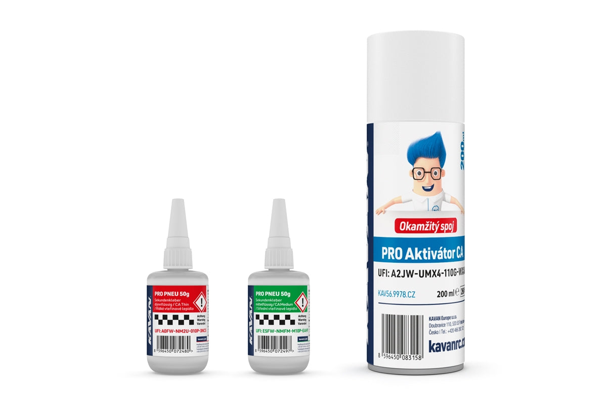 KAVAN PRO TYRE CA medium and thin 50g + Activator PRO CA Spray 200ml