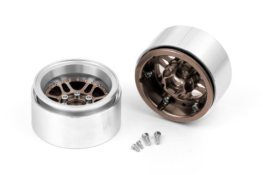 1.9'' Aluminum Beadlock Rims Offset -10 mm for 1/10 Crawler Bronze - 2pcs