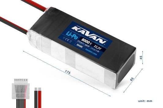KAVAN - Li-Po 8000mAh/22,2V 30/60C, 177,6Wh