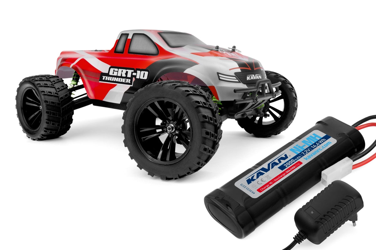 Kavan Grt-10 Thunder 2.4 ghz 4wd Monster Truck 1:10 - Red - Rtr