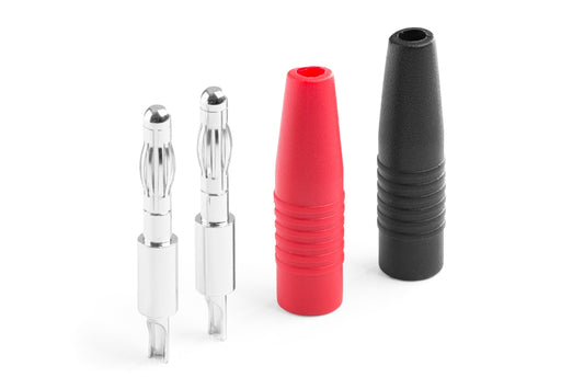 Bananas Plug 4mm Silver Solder (black+red)