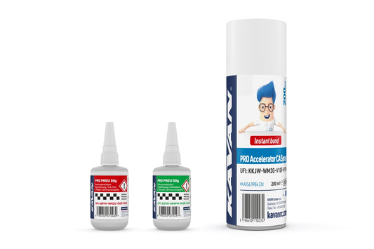KAVAN PRO TYRE CA medium and thin 50g + Activator PRO CA Spray 200ml