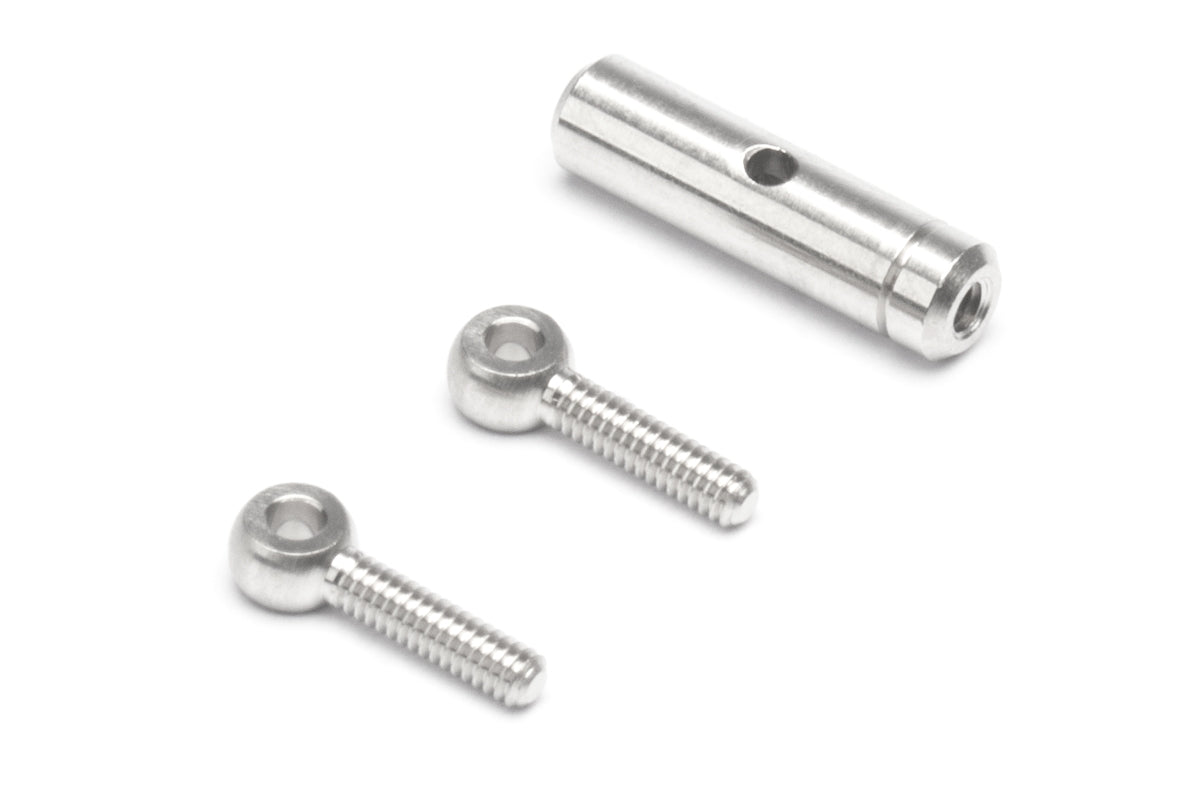 Precision Turnbuckles, nickel-plated, brass M2, Lenght: 20-28mm, Eyebolt Inside 1,7mm, 10