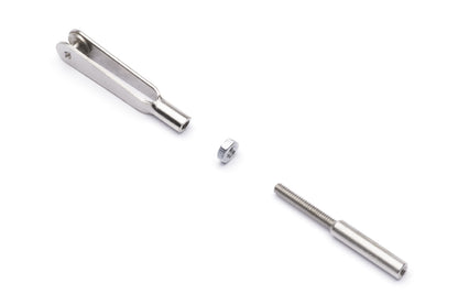 Metal Clevis with Threaded Coupler M2, 2 Pcs.