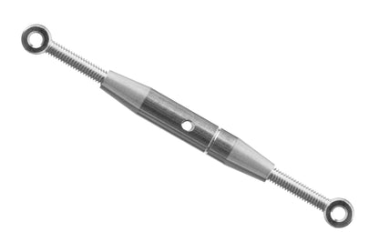 Precision Turnbuckles, nickel-plated, brass M3, Lenght: 50-74mm, Eyebolt Inside 2,5mm, 2 p