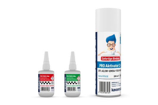 KAVAN PRO TYRE CA medium and thin 50g + Activator PRO CA Spray 200ml