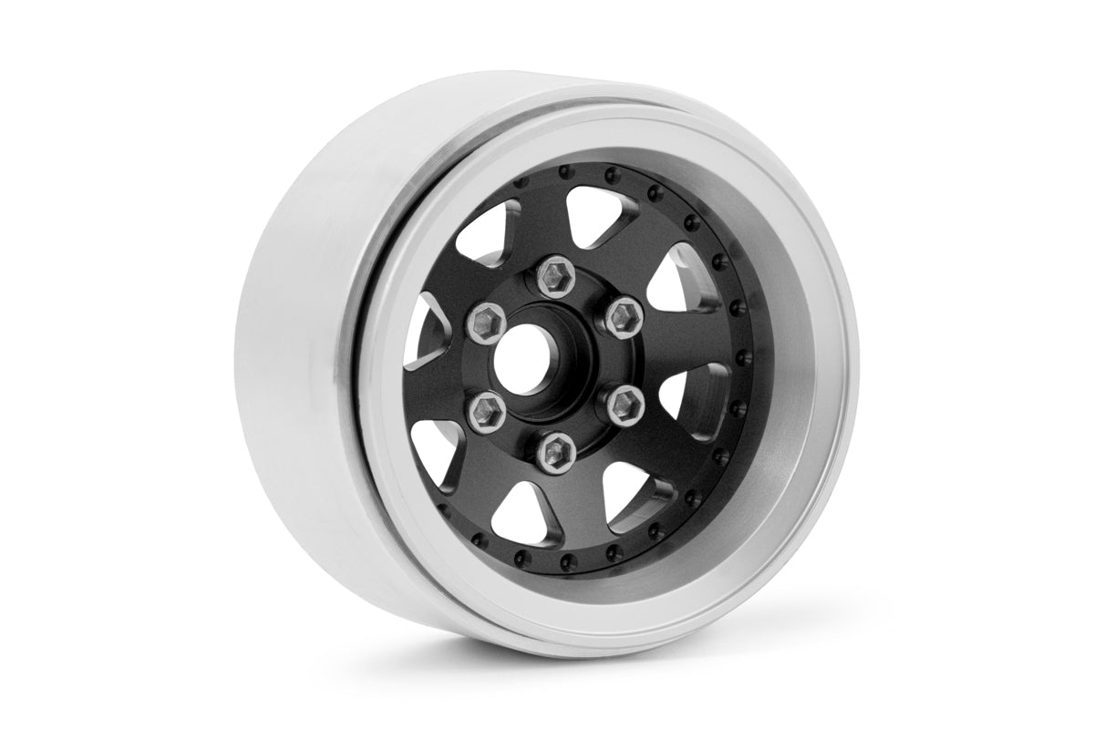 1.9'' Aluminum Beadlock Rims Offset -10 mm for 1/10 Crawler Black - 2pcs