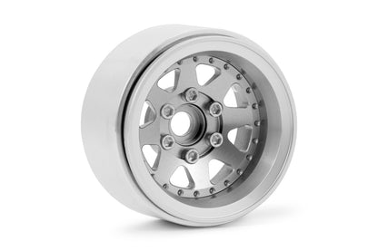 1.9'' Aluminum Beadlock Rims Offset -10 mm for 1/10 Crawler Silver - 2pcs