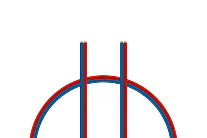PVC isolated copper flex wire, red/blue, 2 x 0,35 mm2