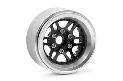 1.9'' Aluminum Beadlock Rims Offset -10 mm for 1/10 Crawler Black - 2pcs