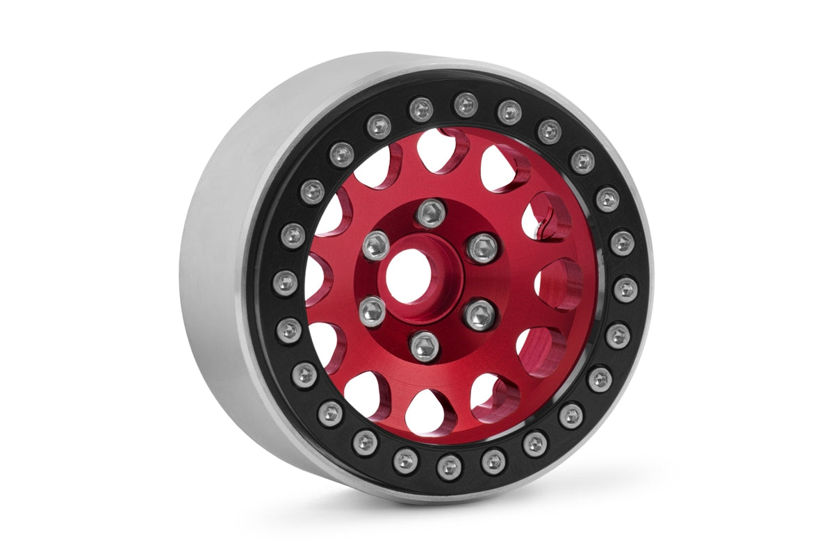 1.9'' Aluminum Beadlock Rims for 1/10 Crawler Red - 2pcs