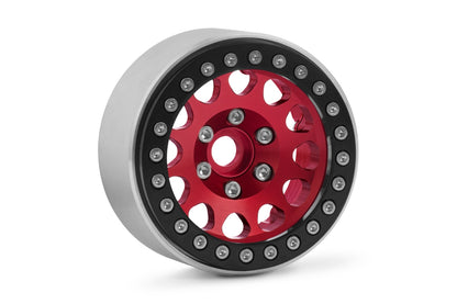 1.9'' Aluminum Beadlock Rims for 1/10 Crawler Red - 2pcs