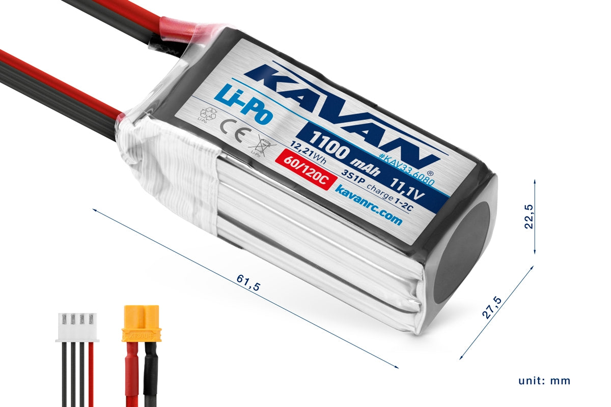 Kavan - Li-po 1100 Mah/11.1 v 60/120c, 12.21 Wh