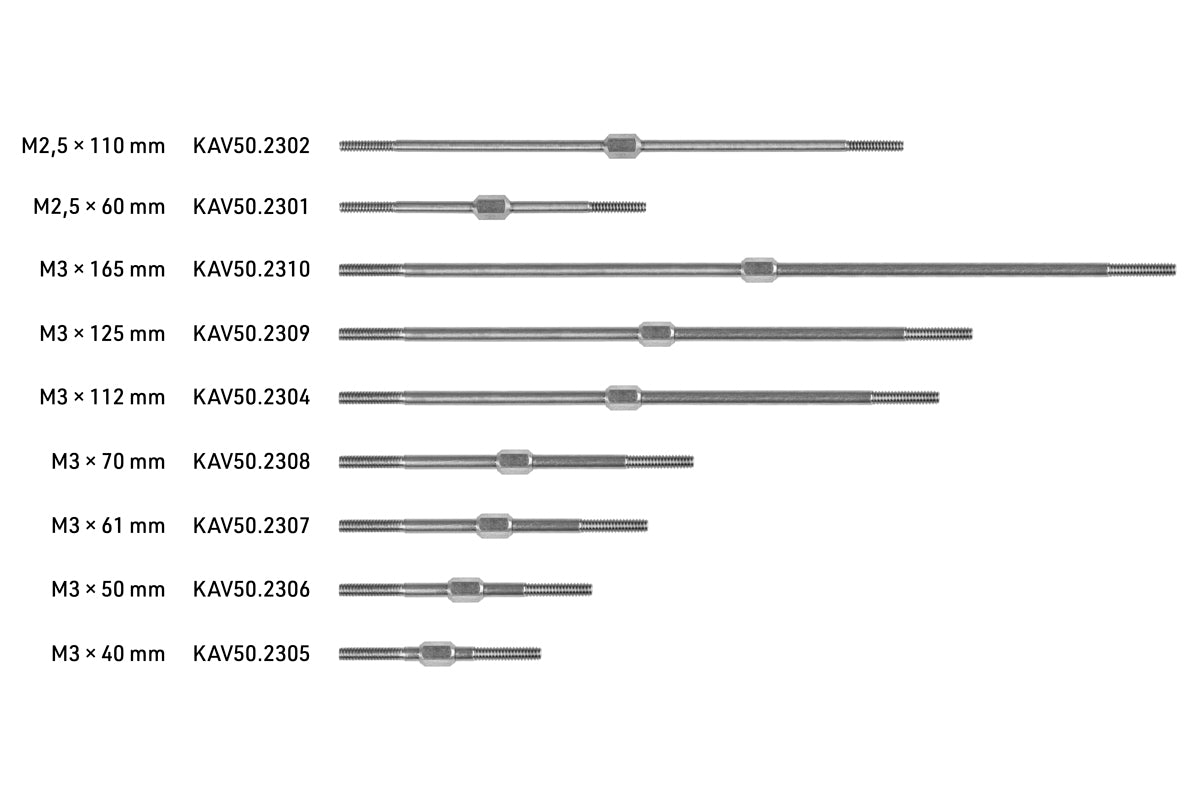 Pushrod with Hex M3x50mm