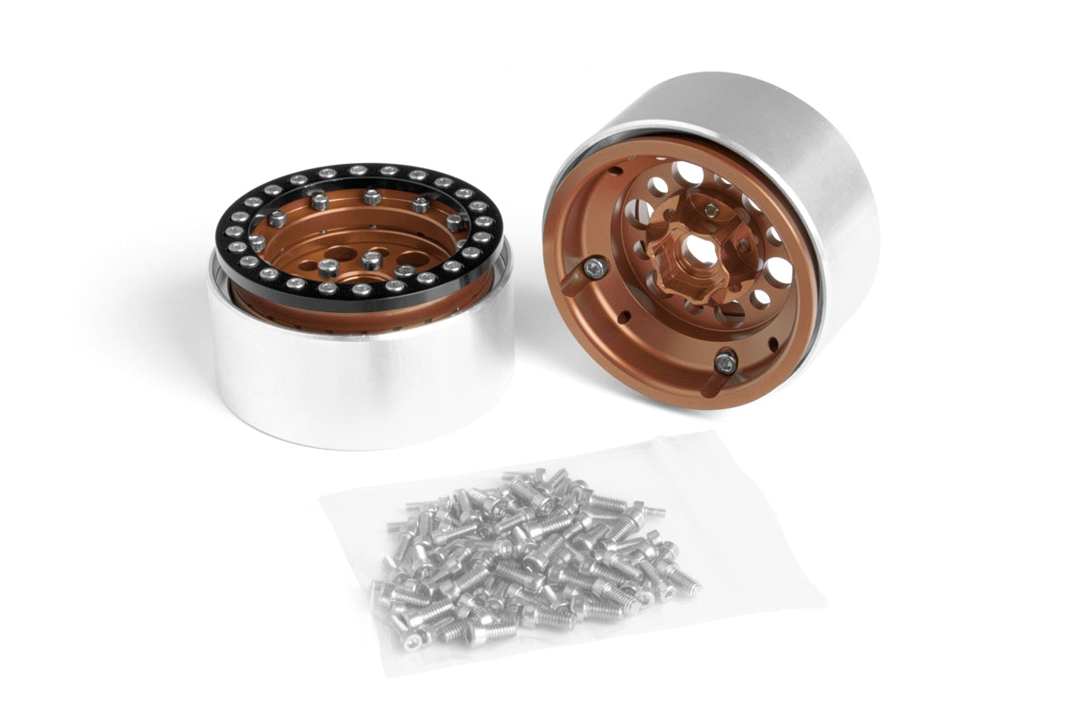 1.9'' Aluminum Beadlock Rims for 1/10 Crawler Bronze - 2pcs