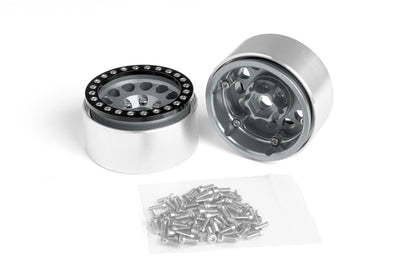 1.9'' Aluminum Beadlock Rims for 1/10 Crawler Silver - 2pcs