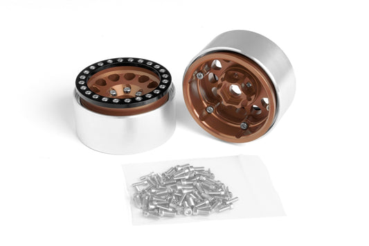 1.9'' Aluminum Beadlock Rims for 1/10 Crawler Bronze - 2pcs