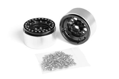 1.9'' Aluminum Beadlock Rims for 1/10 Crawler Black - 2pcs