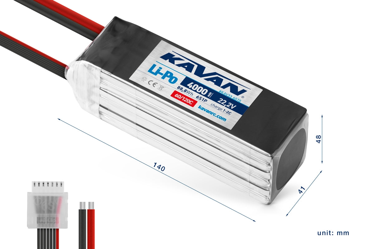 KAVAN - Li-Po 4000mAh/22,2V 60/120C, 88,8Wh