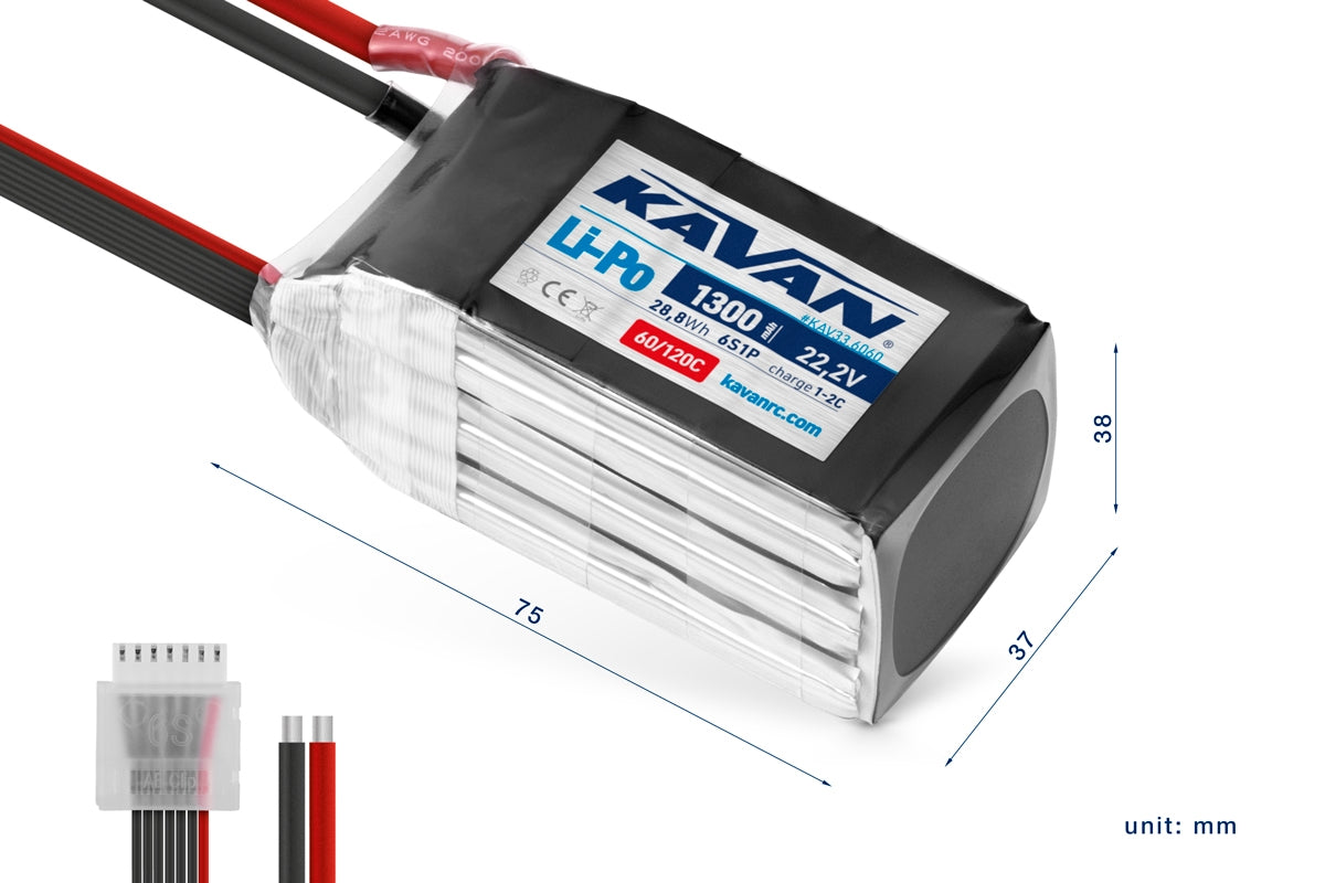 KAVAN - Li-Po 1300mAh/22,2V 60/120C, 28,8Wh