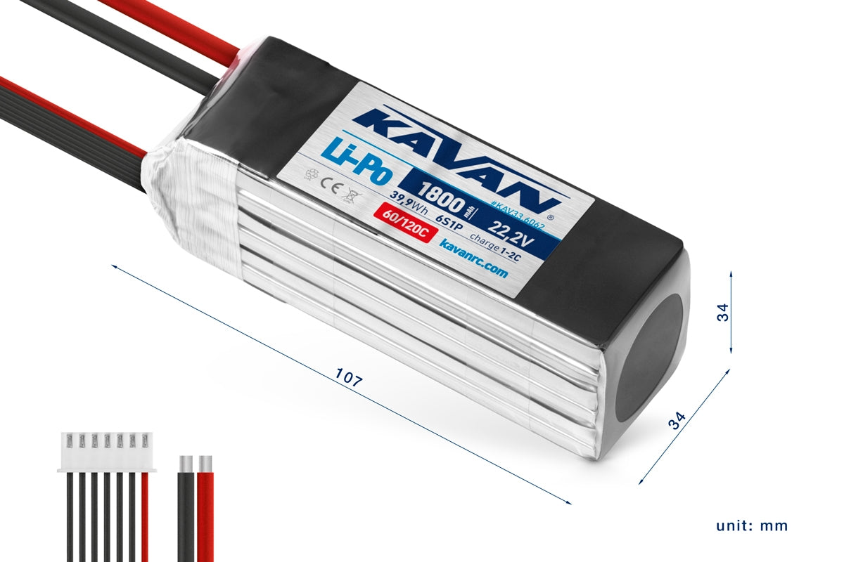 KAVAN - Li-Po 1800mAh/22,2V 60/120C, 39,9Wh