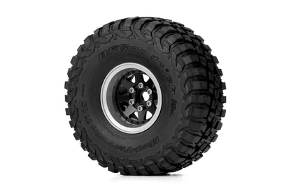1.9'' Aluminum Beadlock Rims Offset -10 mm for 1/10 Crawler Black - 2pcs