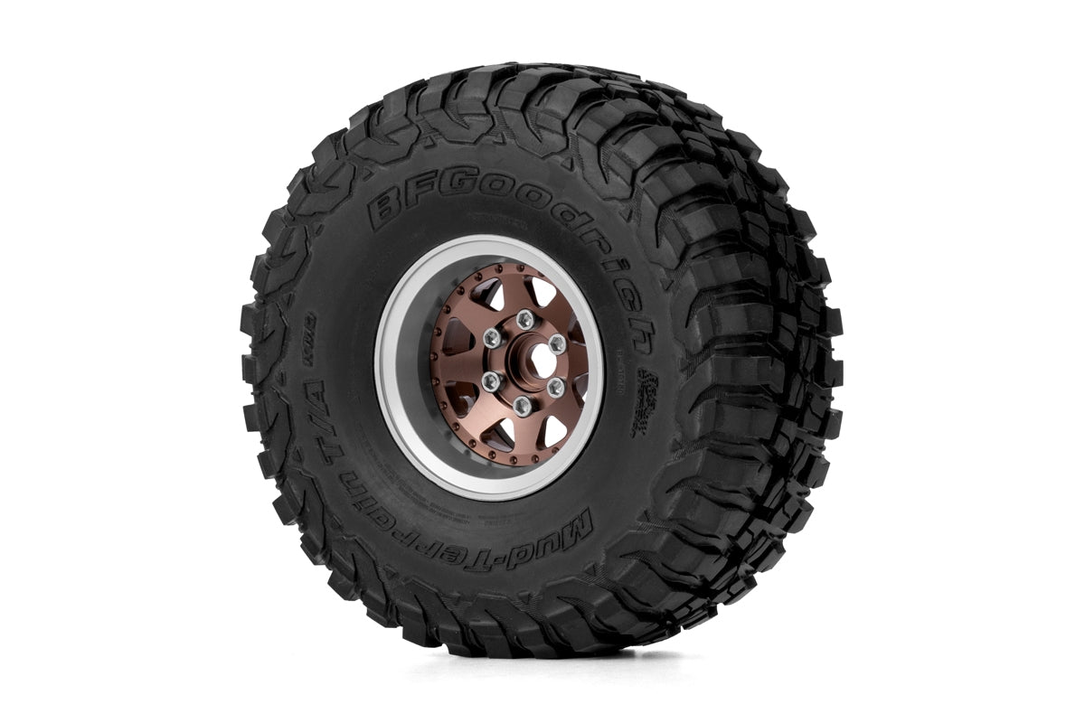 1.9'' Aluminum Beadlock Rims Offset -10 mm for 1/10 Crawler Bronze - 2pcs
