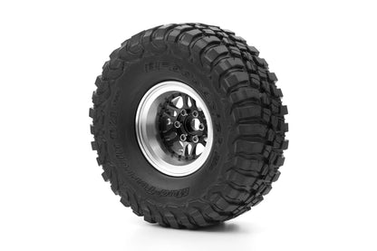 1.9'' Aluminum Beadlock Rims Offset -10 mm for 1/10 Crawler Black - 2pcs