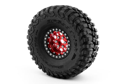 1.9'' Aluminum Beadlock Rims for 1/10 Crawler Red - 2pcs