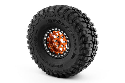 1.9'' Aluminum Beadlock Rims for 1/10 Crawler Orange - 2pcs